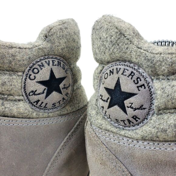 CONVERSE All Star HIDDEN WEDGE Womens Size 8 Gray Suede High Top Sneaker 544849C - Picture 4 of 14